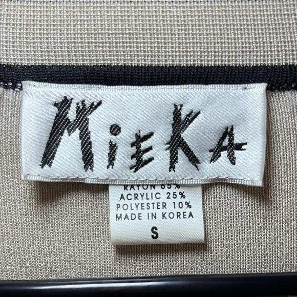 Mieka Women's Tan Cardigan with Black Accents - Picture 2 of 8